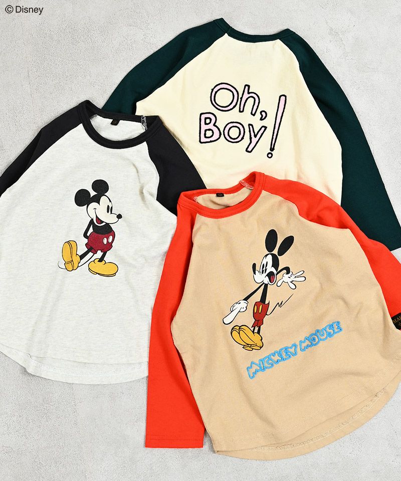 別注】ミッキーマウスラグランロンT ｜ トップス ｜ 子供服のセレクト