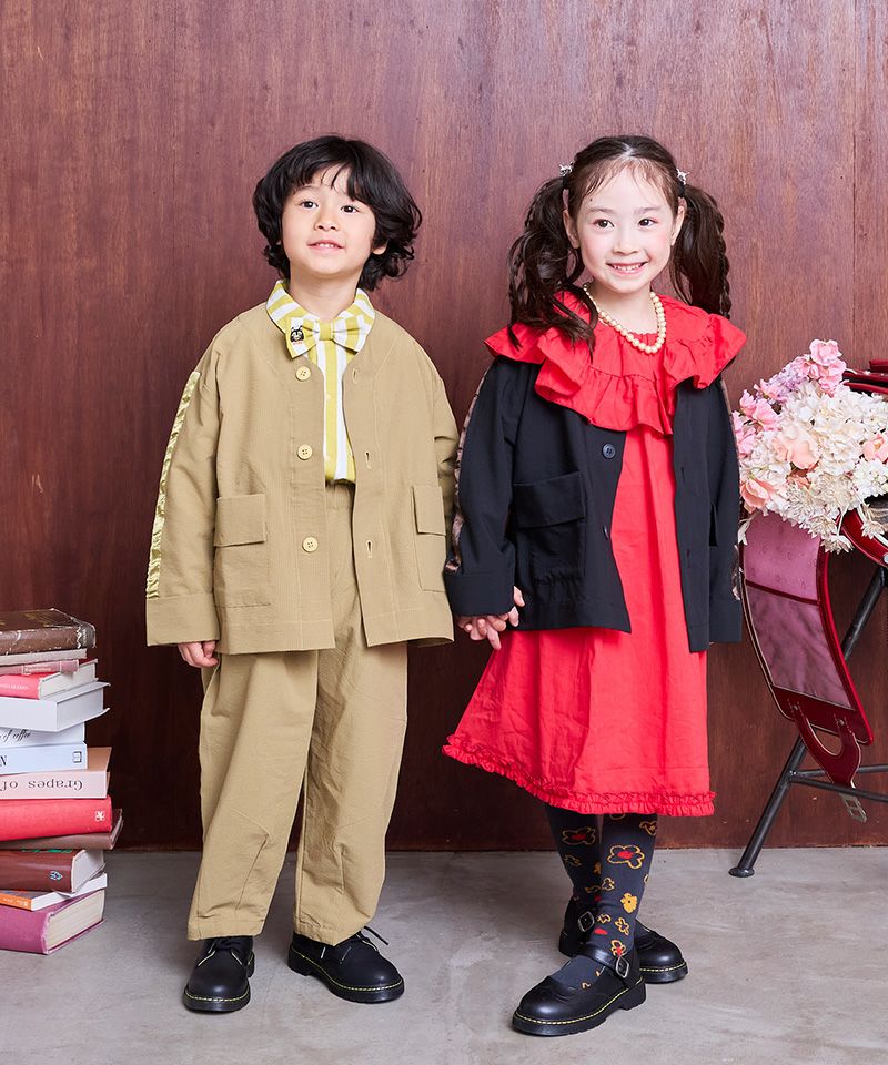 袖ラインノーカラージャケット ｜ アウター・ジャケット ｜ 子供服の