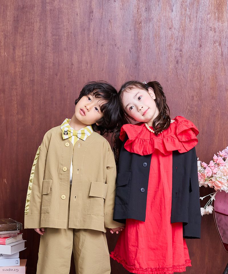 袖ラインノーカラージャケット ｜ アウター・ジャケット ｜ 子供服の
