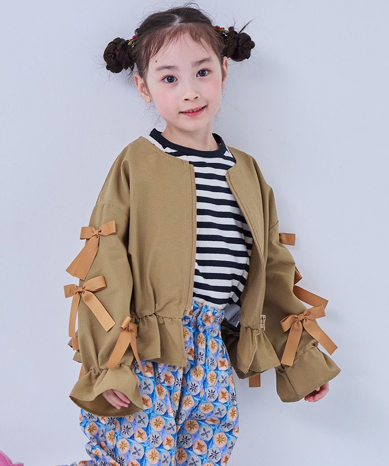 リボンいっぱいペプラムブルゾン ｜ アウター・ジャケット ｜ 子供服の