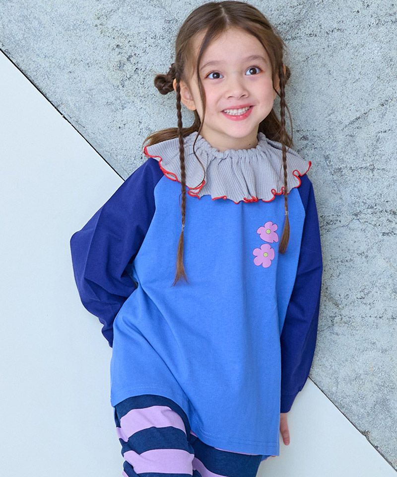 あ*ふ様 ならんだチューリップ　プリントロンT 前後プリントラグランロンT ｜ トップス ｜ 子供服のセレクトショップ