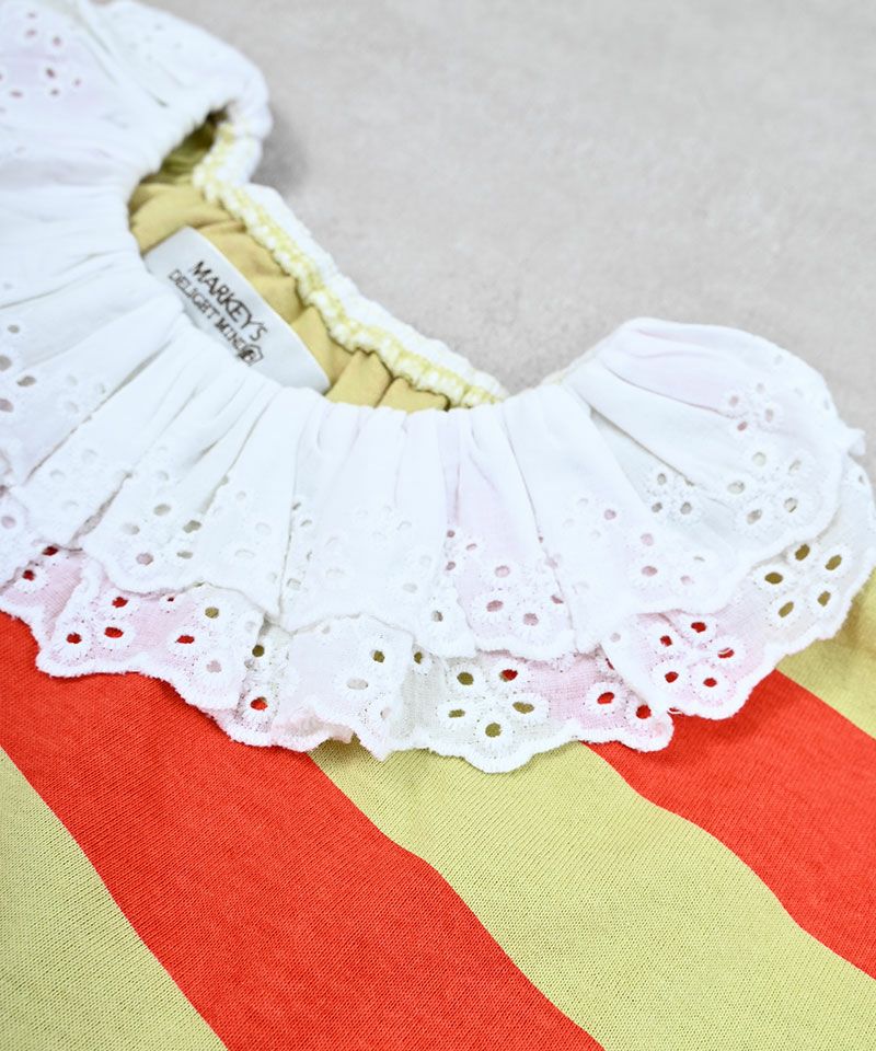 レースフリルカラーボーダーロンT ｜ トップス ｜ 子供服のセレクト