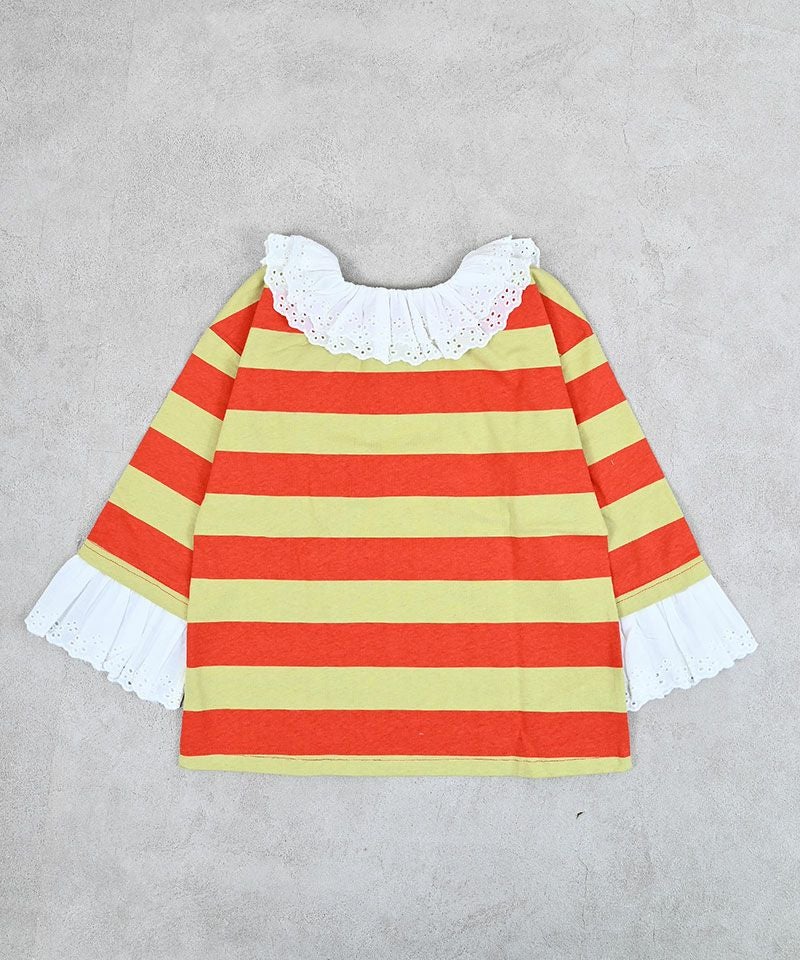 レースフリルカラーボーダーロンT ｜ トップス ｜ 子供服のセレクト
