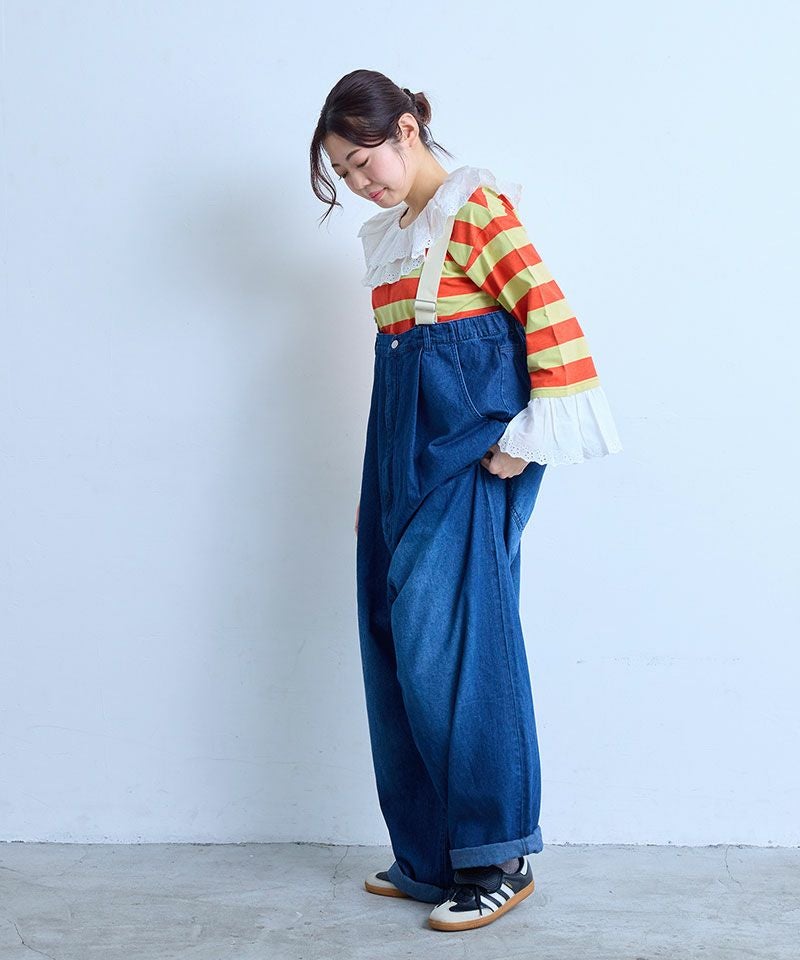 レースフリルカラーボーダーロンT / 大人サイズ ｜ トップス ｜ 子供服