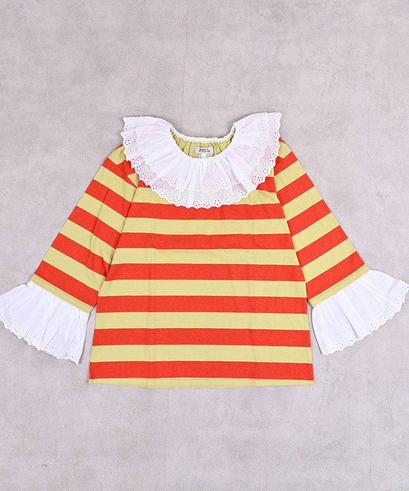 レースフリルカラーボーダーロンT / 大人サイズ ｜ トップス ｜ 子供服