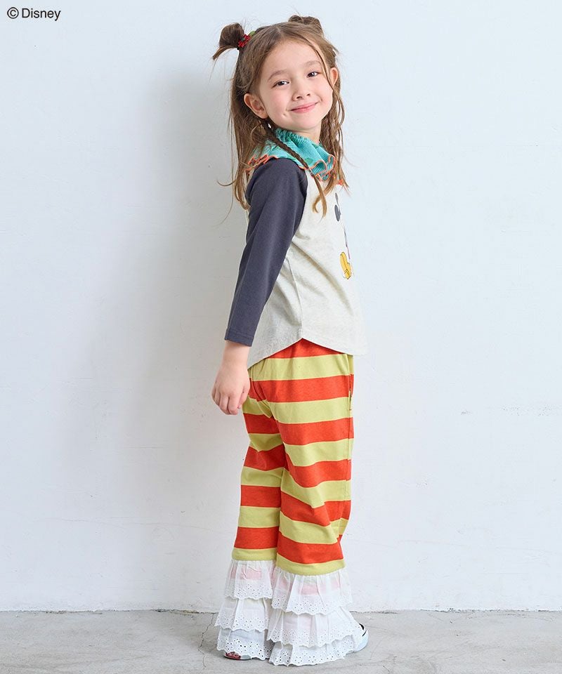 レースフリルティアードボーダーパンツ ｜ ボトムス ｜ 子供服の
