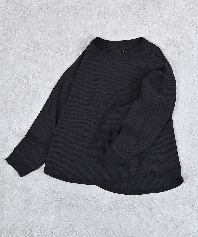 ことまり様黒マウンパ、黒ワッフルトップス JaVaジャバ 別注》シンプルなのに格上げ。2way配色ワッフルロンTee