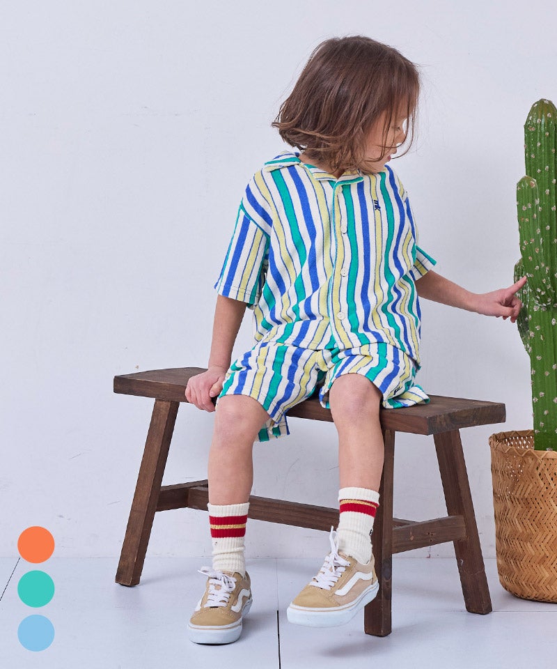 パイルマルチストライプ半袖シャツ ｜ トップス ｜ 子供服のセレクト