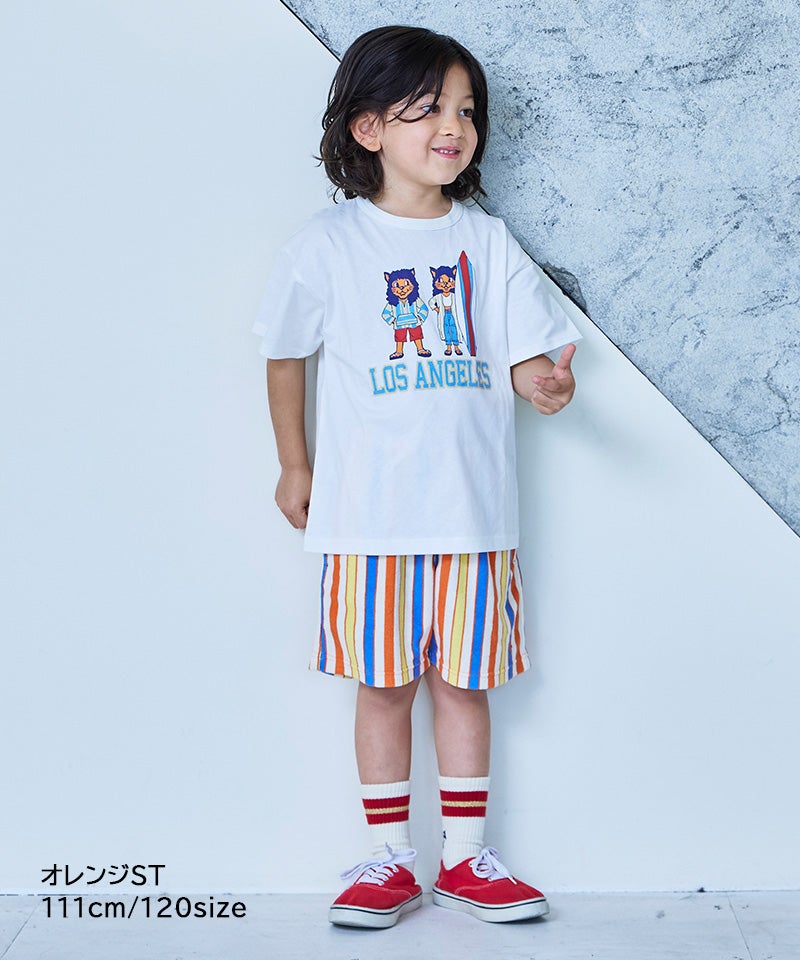 パイルマルチストライプショートパンツ ｜ ボトムス ｜ 子供服の