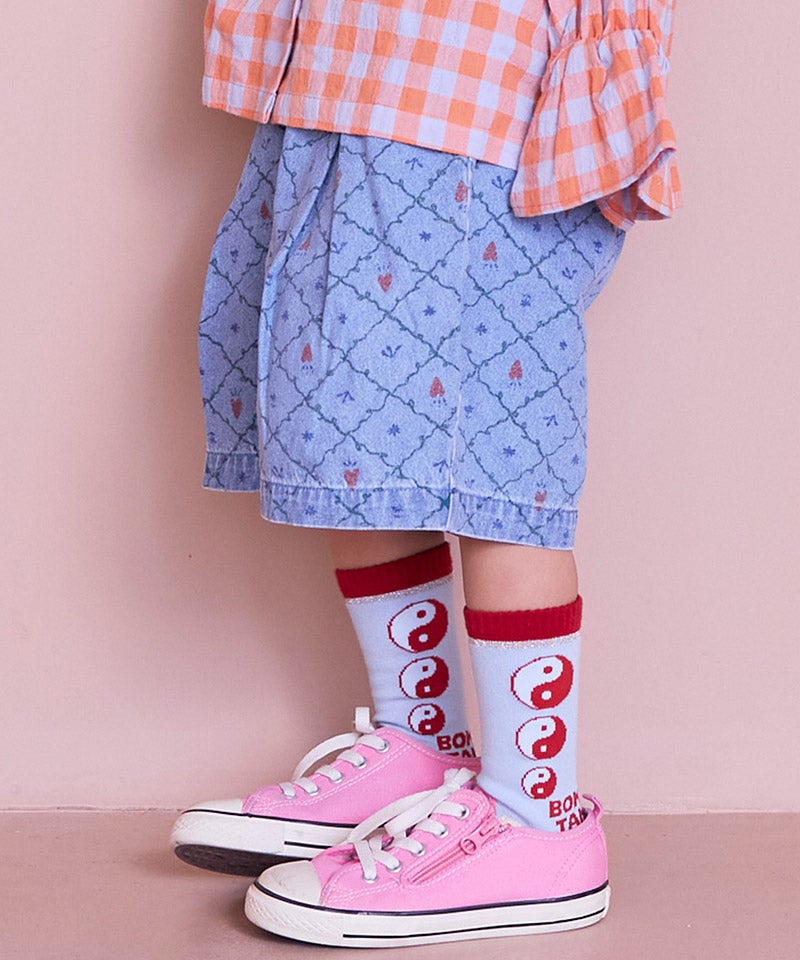 TIME SALE】【親子お揃い】デニムオーバーサイズタックキュロット