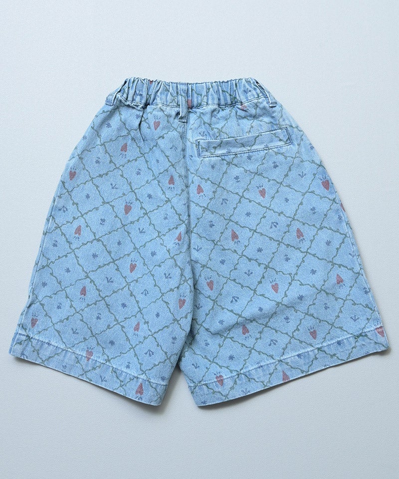 親子お揃い】デニムオーバーサイズタックキュロットパンツ ｜ ボトムス