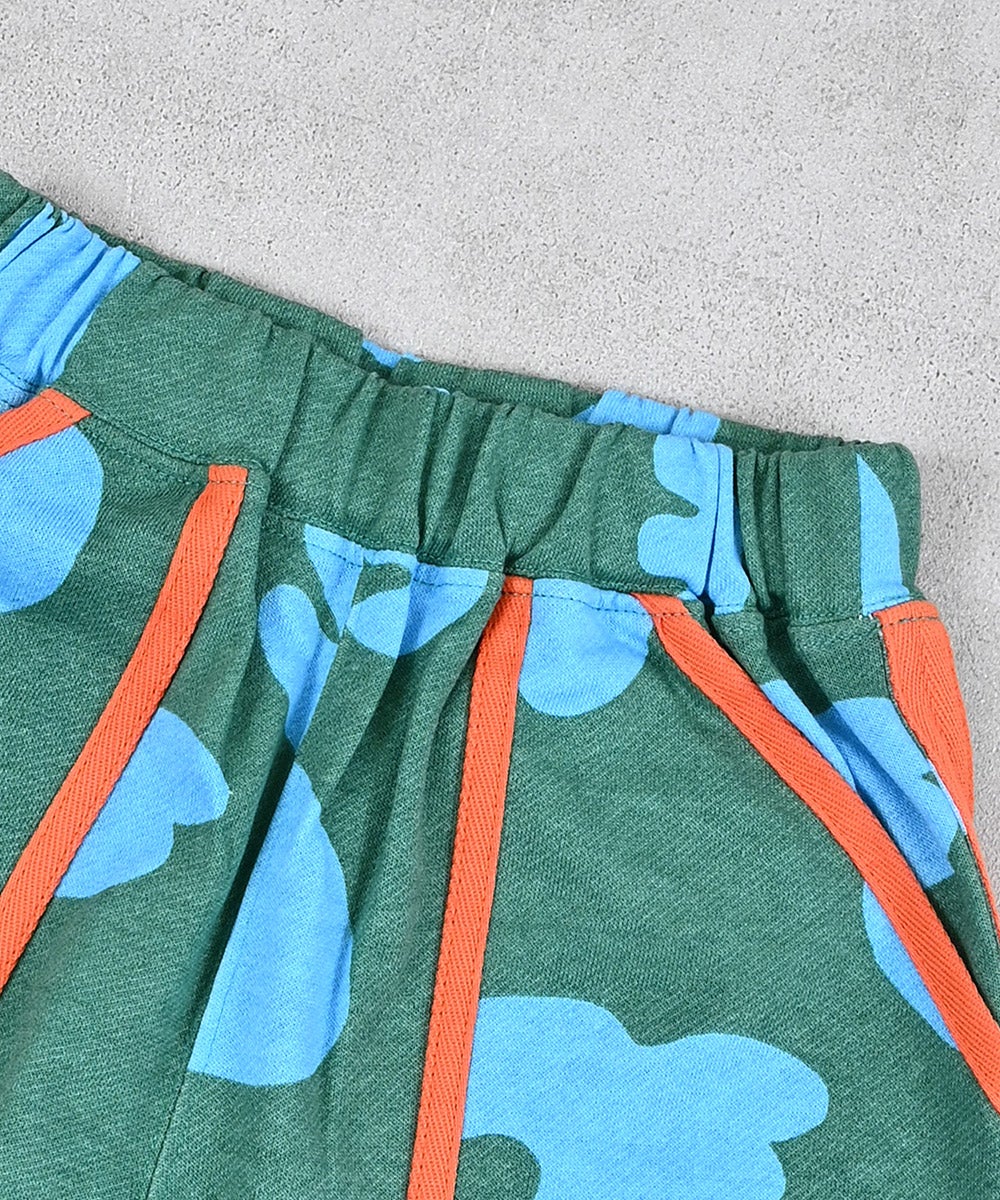 ショートパンツ Sサイズ 緑と青のパターン 総柄ミニウラケショートパンツ ｜ ボトムス ｜ 子供服のセレクト