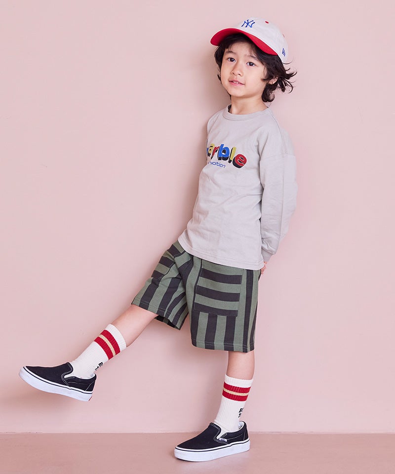 ミニウラケストライプショートパンツ ｜ ボトムス ｜ 子供服のセレクト