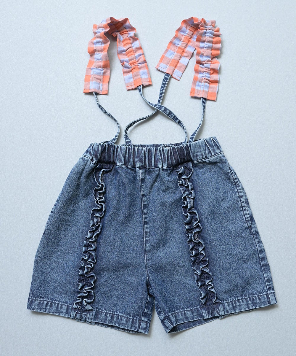 ANDMARY 新品サスペンダー付きショートパンツ ギンガムフリルサスペンダーショートパンツ ｜ ボトムス ｜ 子供服の