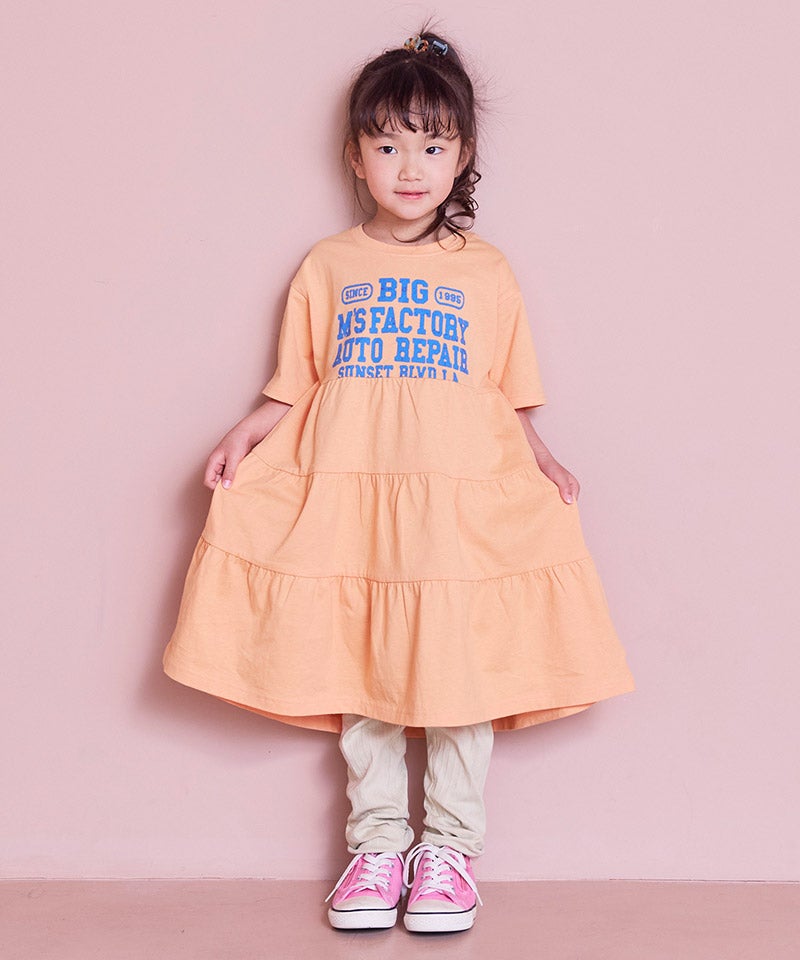 COTTON from U.S.A】ティアード半袖ワンピース ｜ ワンピース ｜ 子供