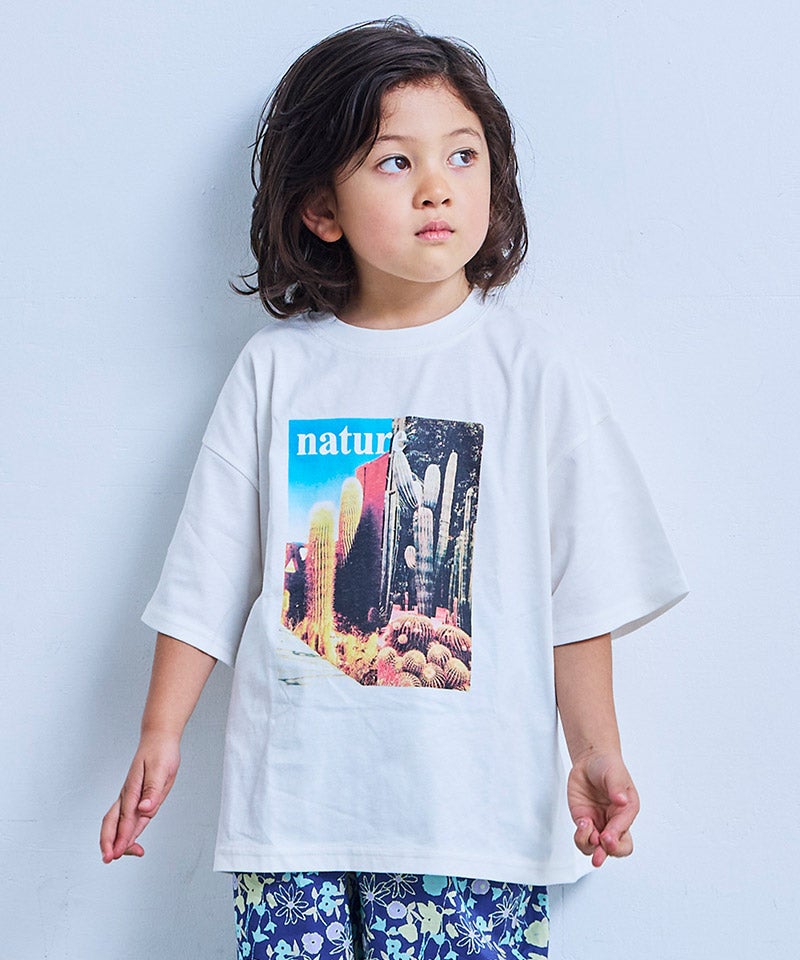 COTTON from U.S.A】ビッグシルエットフォトプリントTシャツ