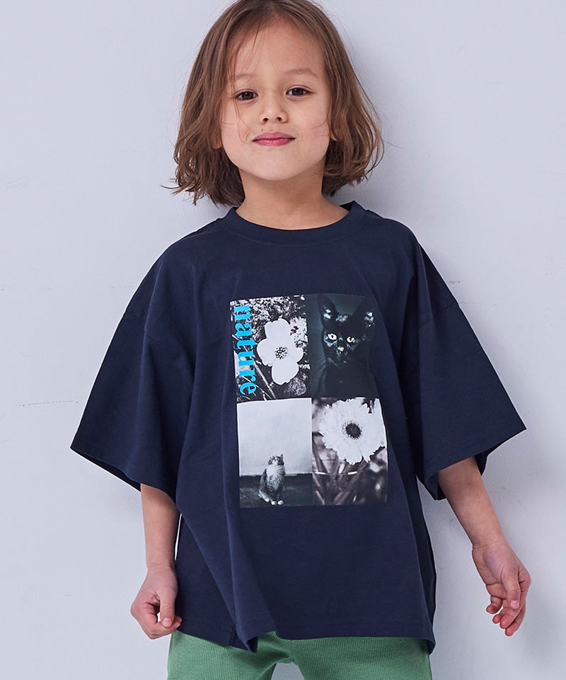 COTTON from U.S.A】ビッグシルエットフォトプリントTシャツ