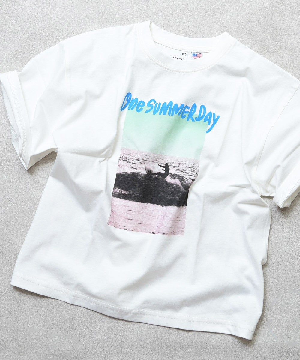 COTTON from U.S.A】ビッグシルエットフォトプリントTシャツ