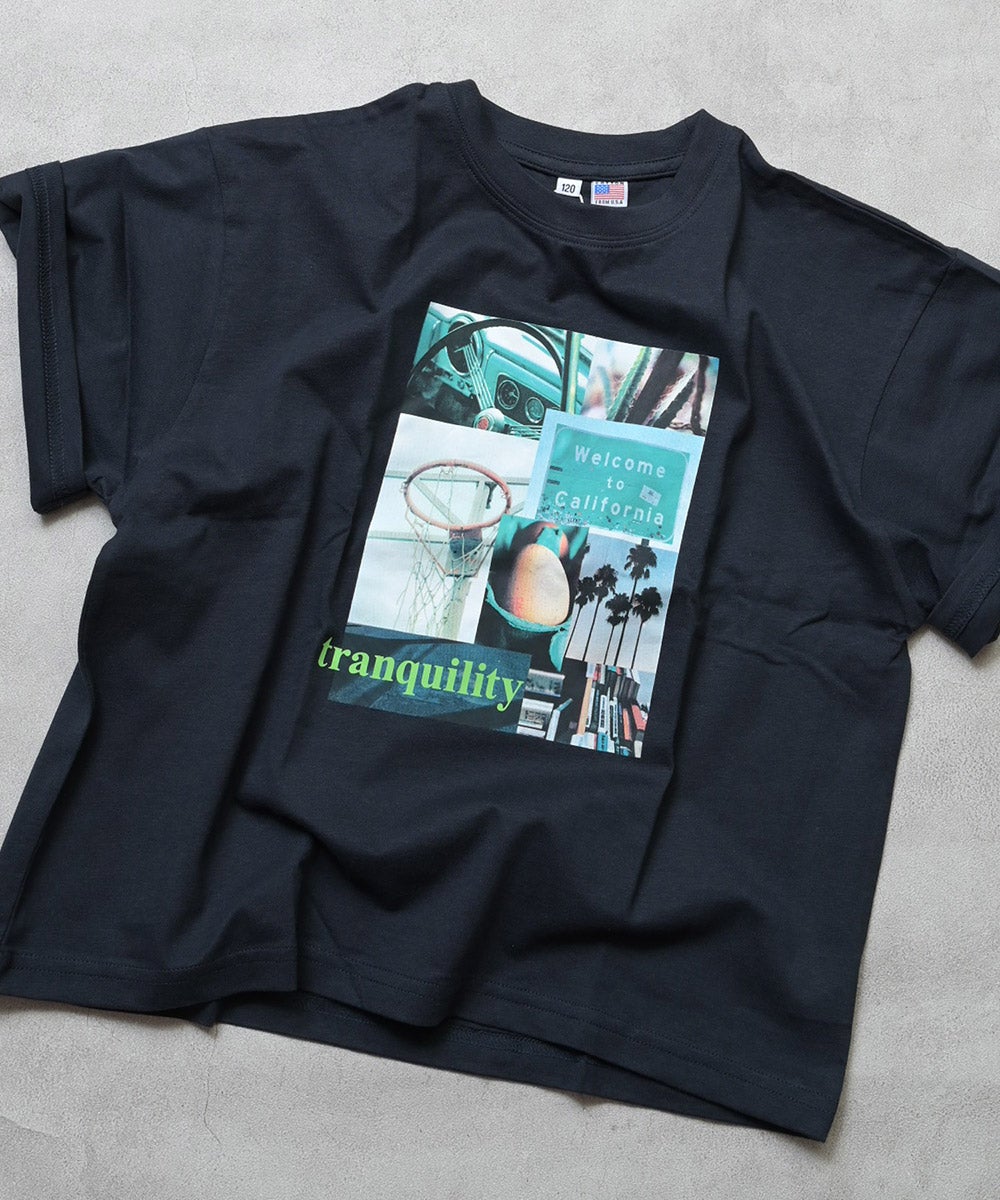 COTTON from U.S.A】ビッグシルエットフォトプリントTシャツ