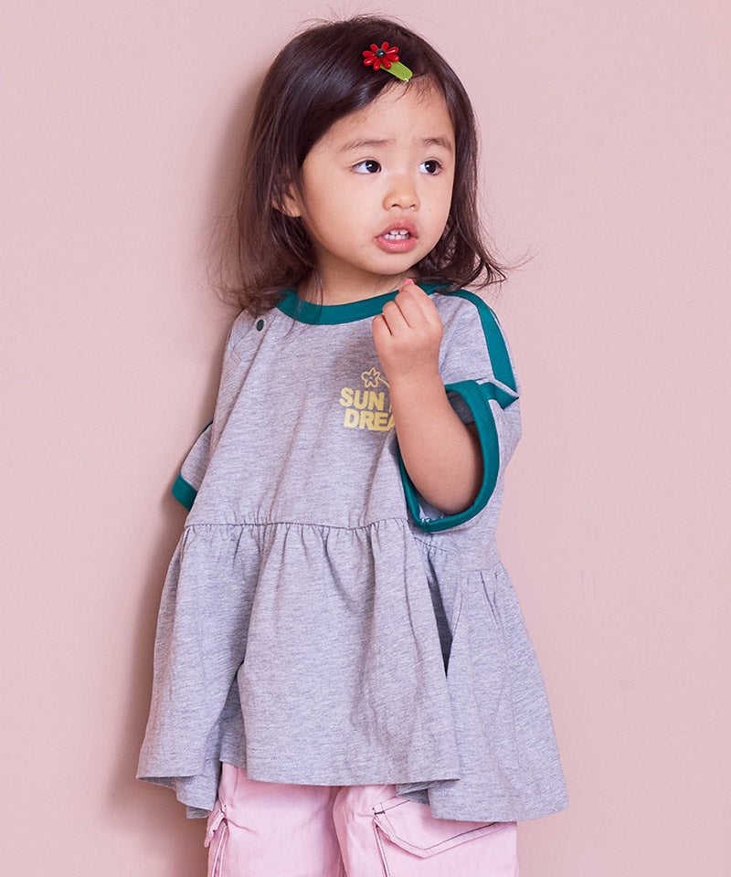 親子お揃い】【COTTON from U.S.A】ラインチュニック ｜ トップス