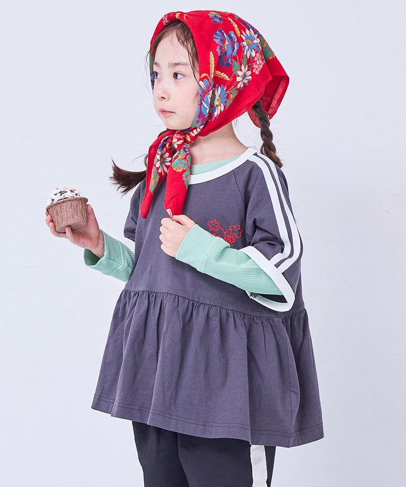 親子お揃い】【COTTON from U.S.A】ラインチュニック ｜ トップス