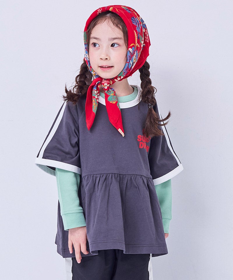 親子お揃い】【COTTON from U.S.A】ラインチュニック ｜ トップス