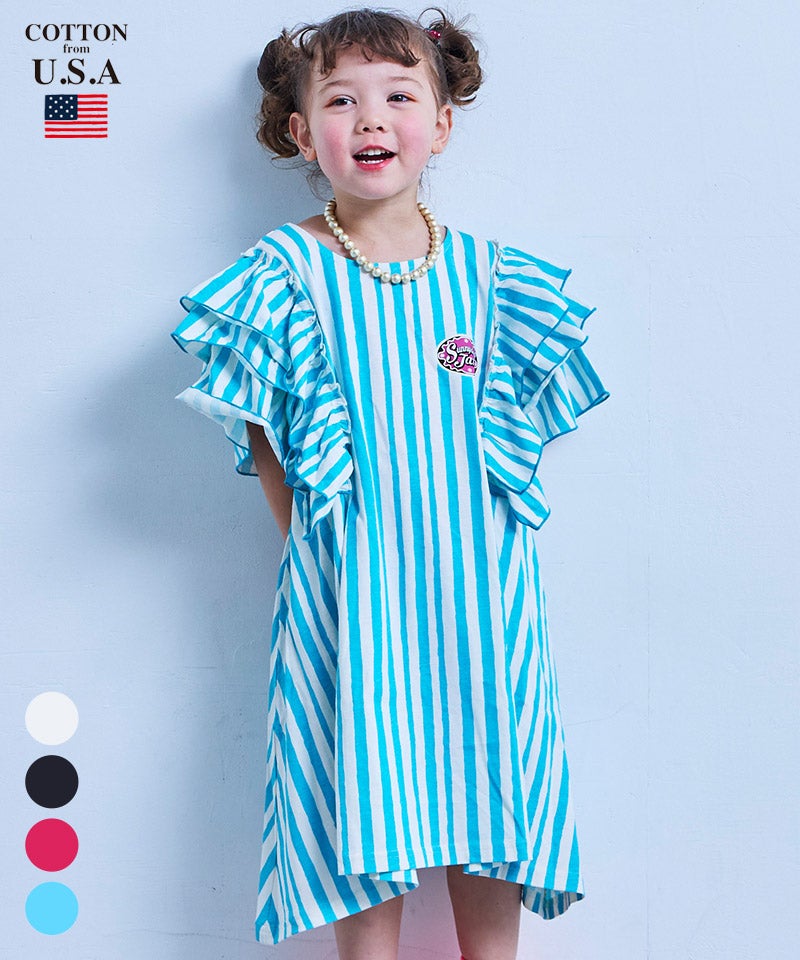 COTTON from U.S.A】フリルショルダーワンピース ｜ ワンピース