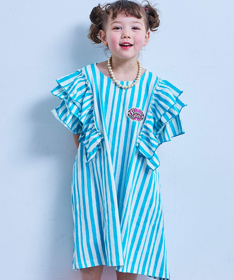 TIME SALE】【COTTON from U.S.A】フリルショルダーワンピース