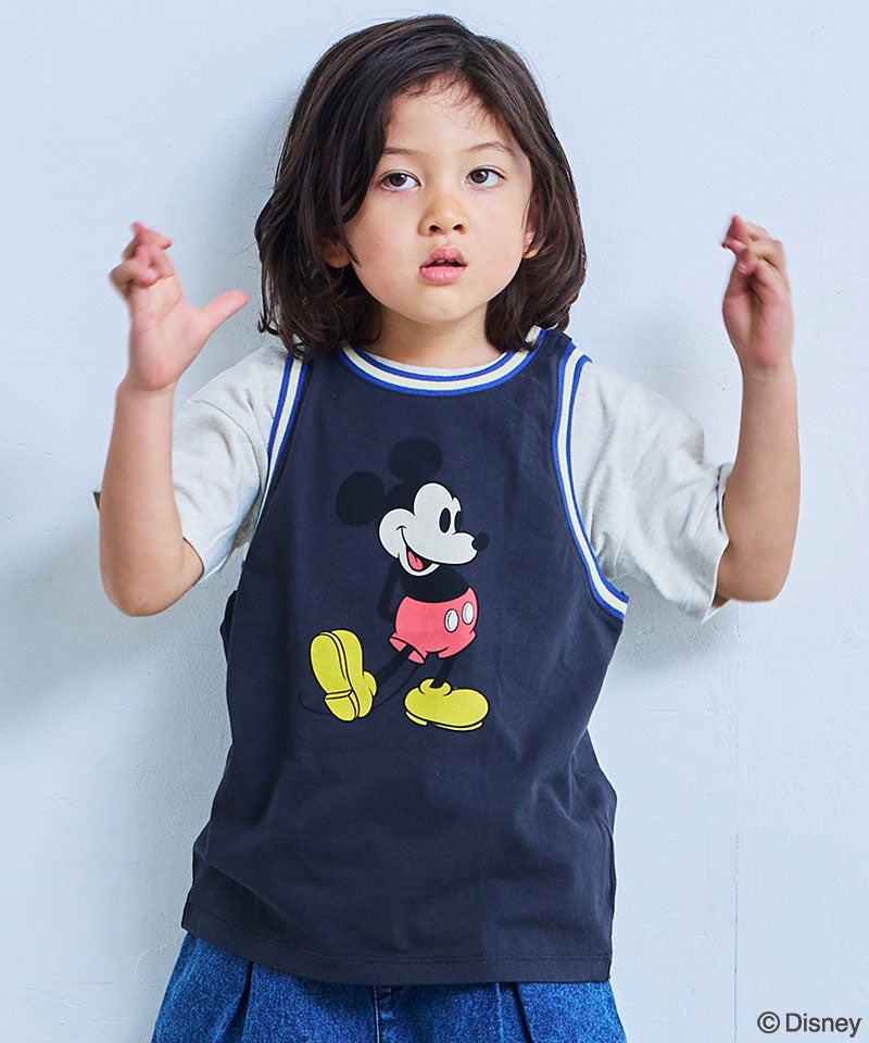 別注】ミッキーマウス ラインリブタンクトップ ｜ トップス ｜ 子供服