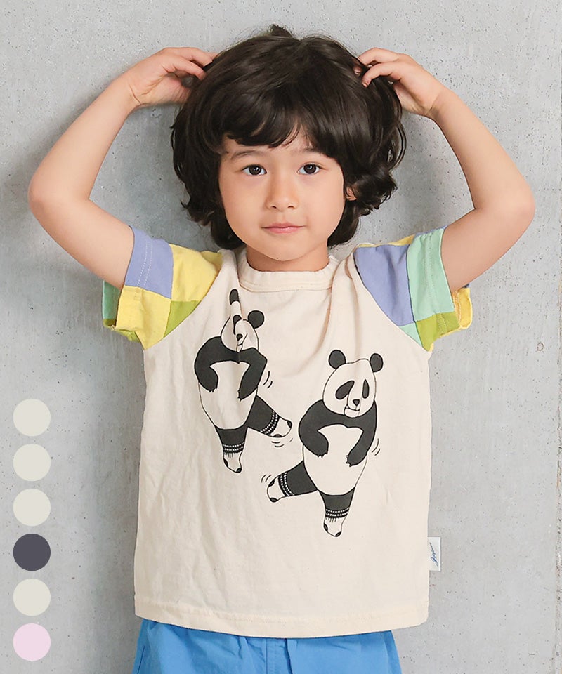 日本製】パッチワークパンダT ｜ トップス ｜ 子供服のセレクト