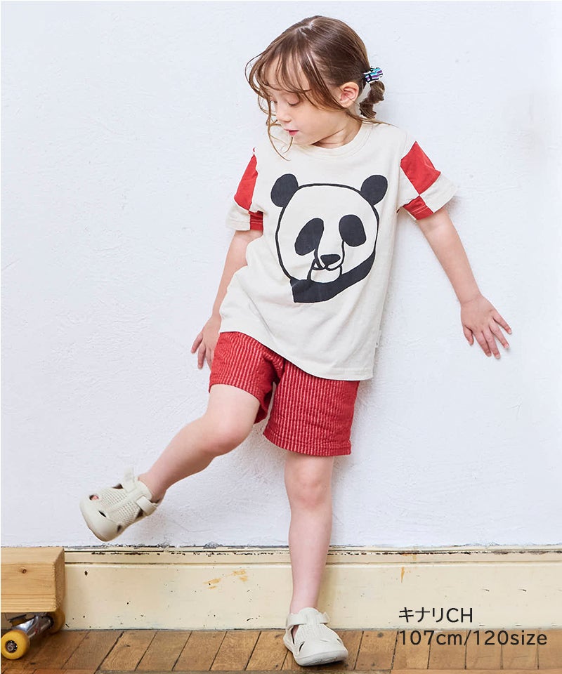 NEW fuwara maffon  パッチワーク　パンダ 日本製】パッチワークパンダT ｜ トップス ｜ 子供服のセレクト