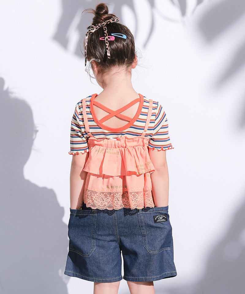 先染めボーダー半袖カットソー ｜ トップス ｜ 子供服のセレクト