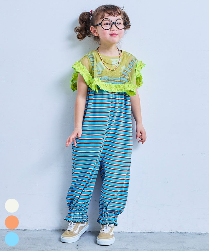 TIME SALE】先染めボーダーサロペット ｜ ボトムス ｜ 子供服の