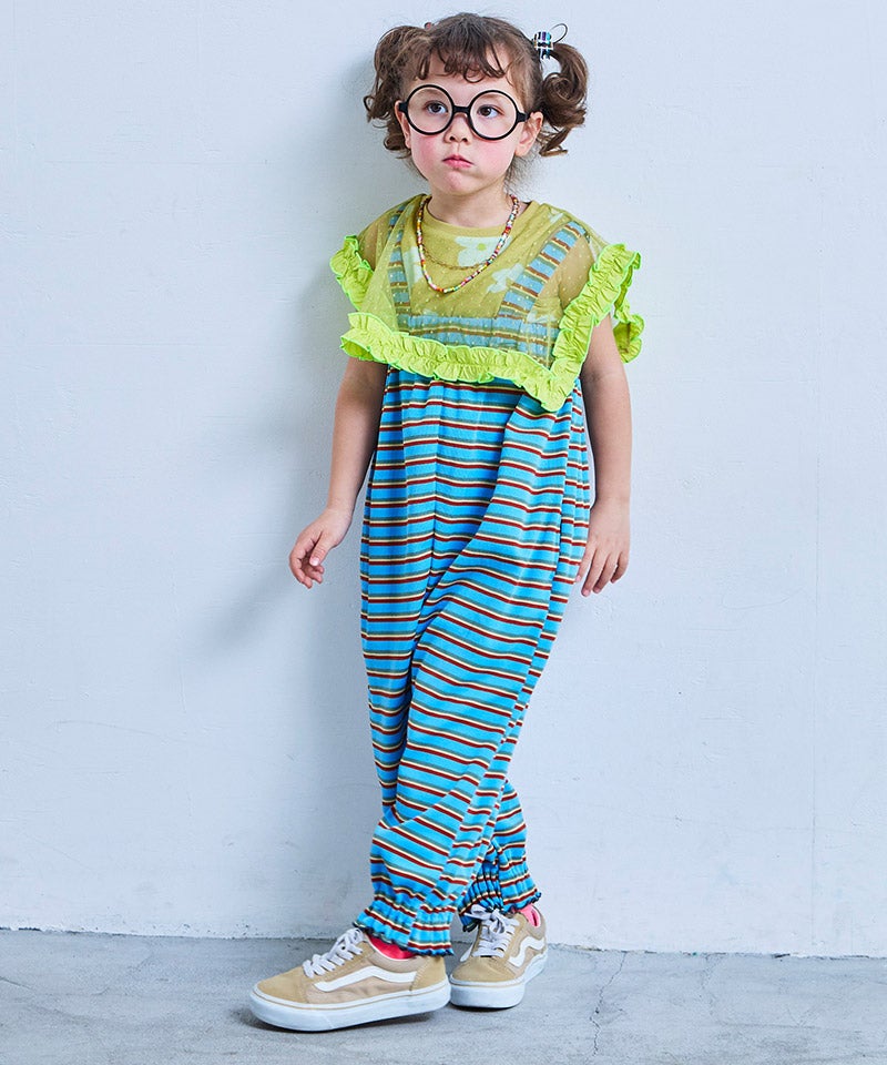 TIME SALE】先染めボーダーサロペット ｜ ボトムス ｜ 子供服の