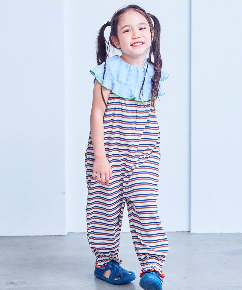 TIME SALE】先染めボーダーサロペット ｜ ボトムス ｜ 子供服の