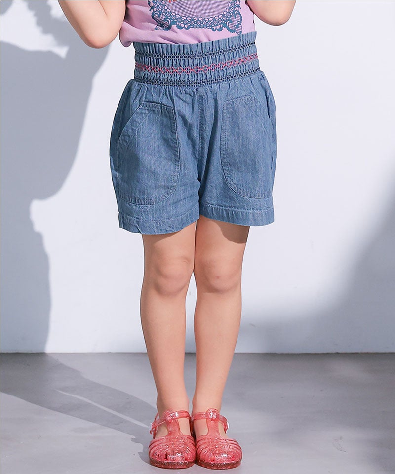 デニムスモッキングキュロットパンツ ｜ ボトムス ｜ 子供服のセレクト