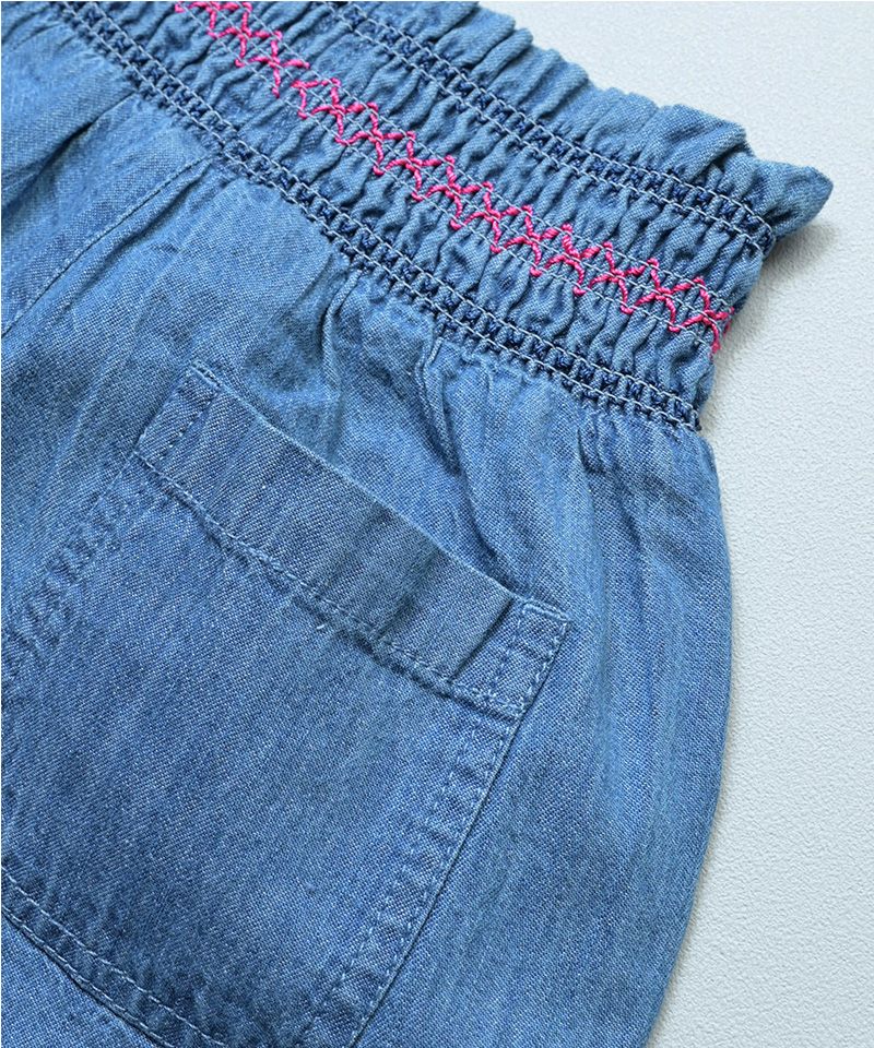 デニムスモッキングキュロットパンツ ｜ ボトムス ｜ 子供服のセレクト