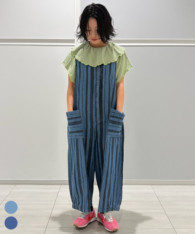 親子お揃い】デニムルーズフィットサロペット / 大人サイズ