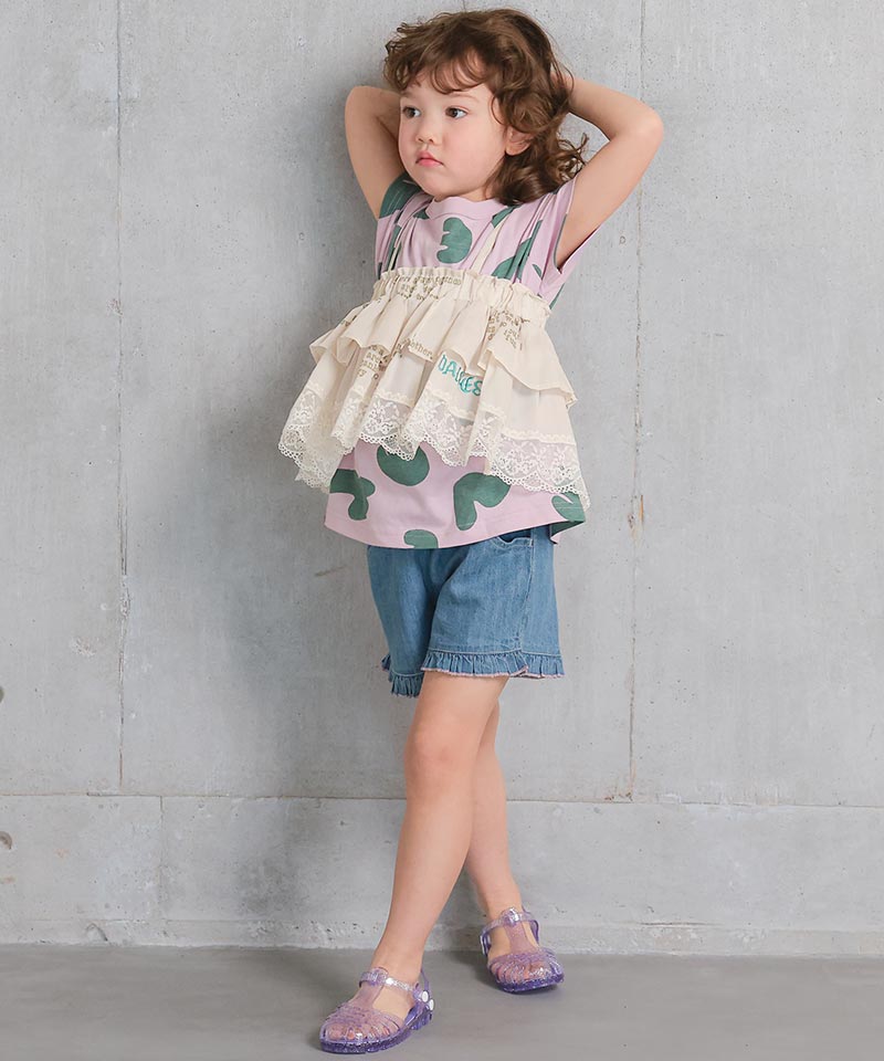 デニムフリルショートパンツ ｜ ボトムス ｜ 子供服のセレクトショップ