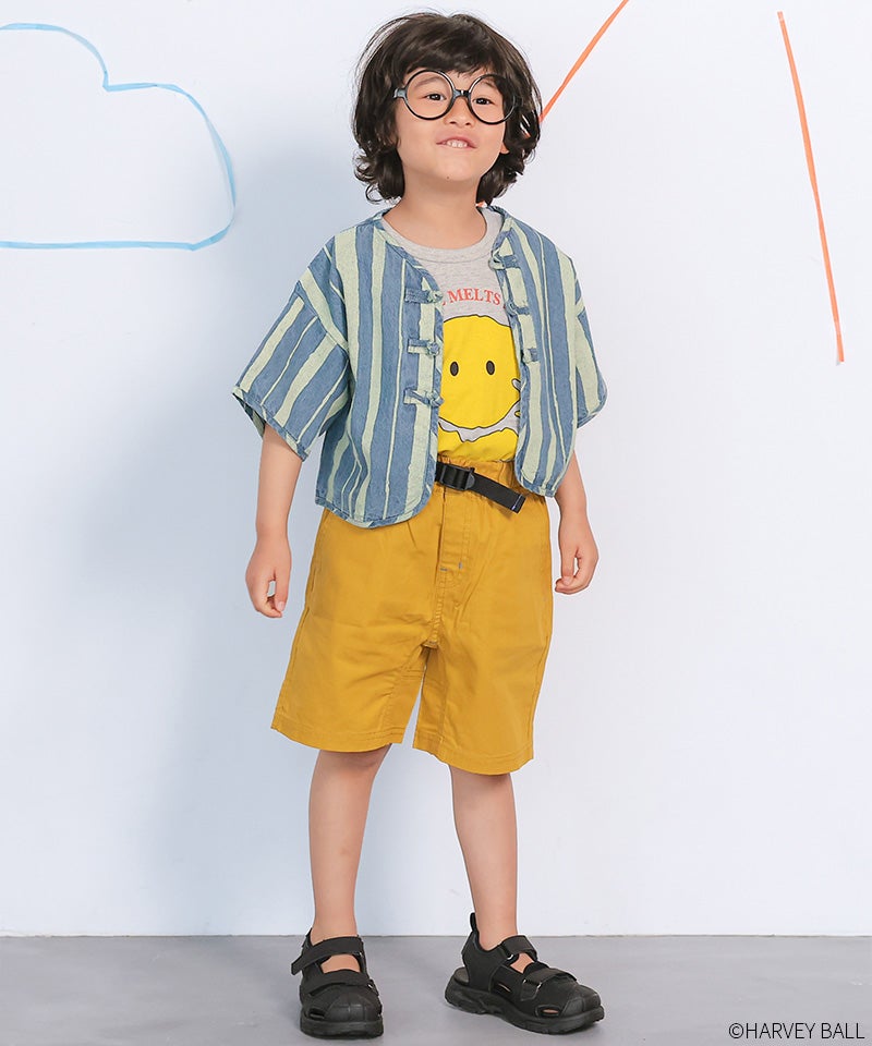 親子お揃い】デニム半袖チャイナシャツ ｜ トップス ｜ 子供服の