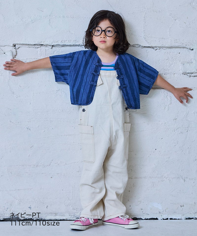 親子お揃い】デニム半袖チャイナシャツ ｜ トップス ｜ 子供服の
