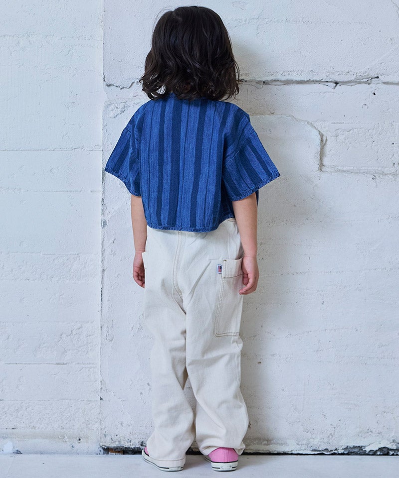 親子お揃い】デニム半袖チャイナシャツ ｜ トップス ｜ 子供服の