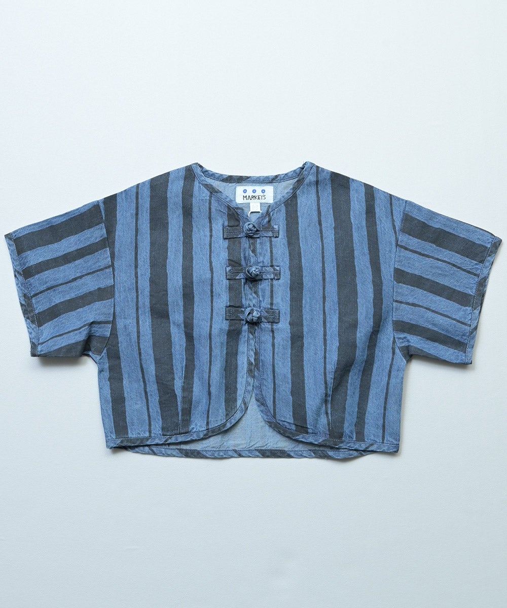 親子お揃い】デニム半袖チャイナシャツ ｜ トップス ｜ 子供服の