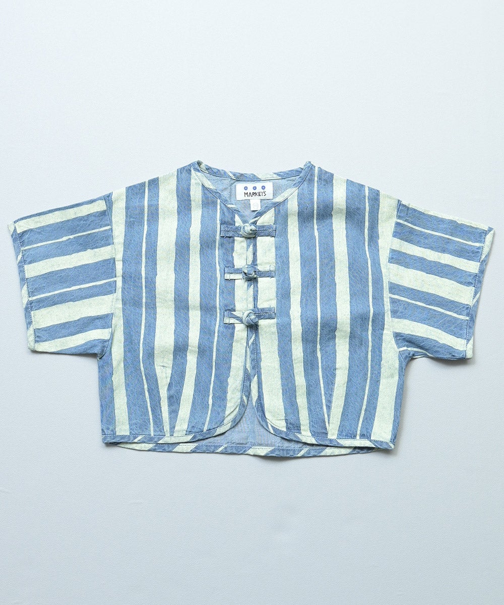 親子お揃い】デニム半袖チャイナシャツ ｜ トップス ｜ 子供服の