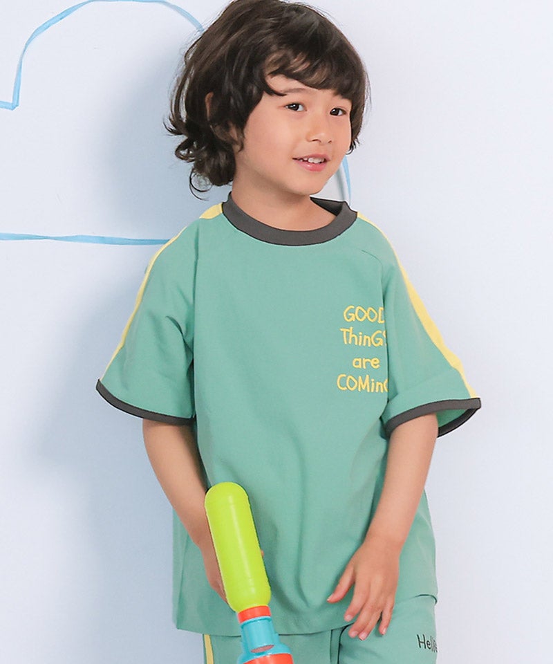 吸汗速乾】サイドラインプリントTシャツ ｜ トップス ｜ 子供服の