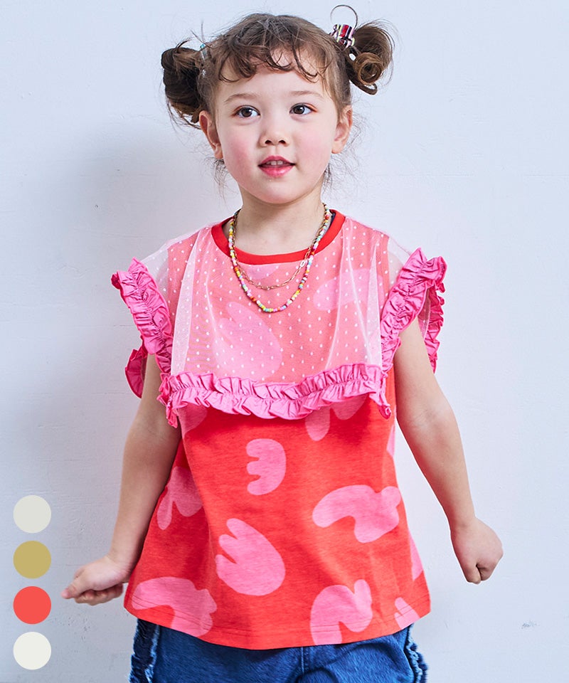 キレイめノースリーブ チュールカラーノースリーブカットソー ｜ トップス ｜ 子供服の