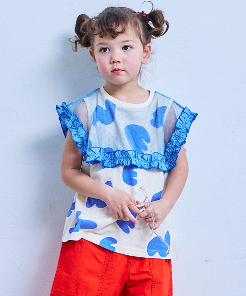 チュールカラーノースリーブカットソー ｜ トップス ｜ 子供服の