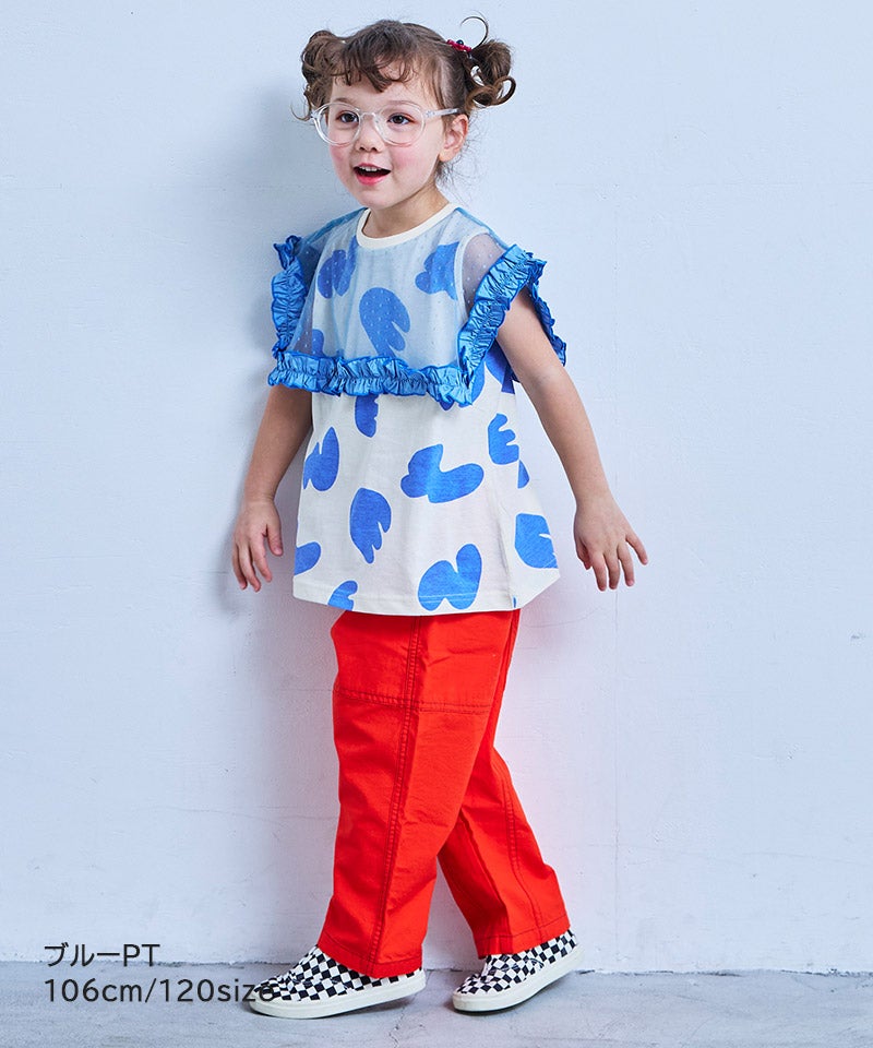 チュールカラーノースリーブカットソー ｜ トップス ｜ 子供服の