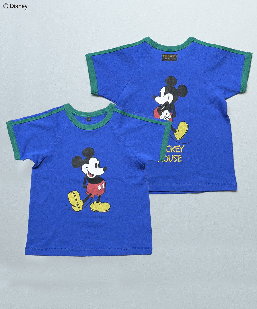 別注】【親子お揃い】ミッキーマウス ラグランラインTシャツ/大人
