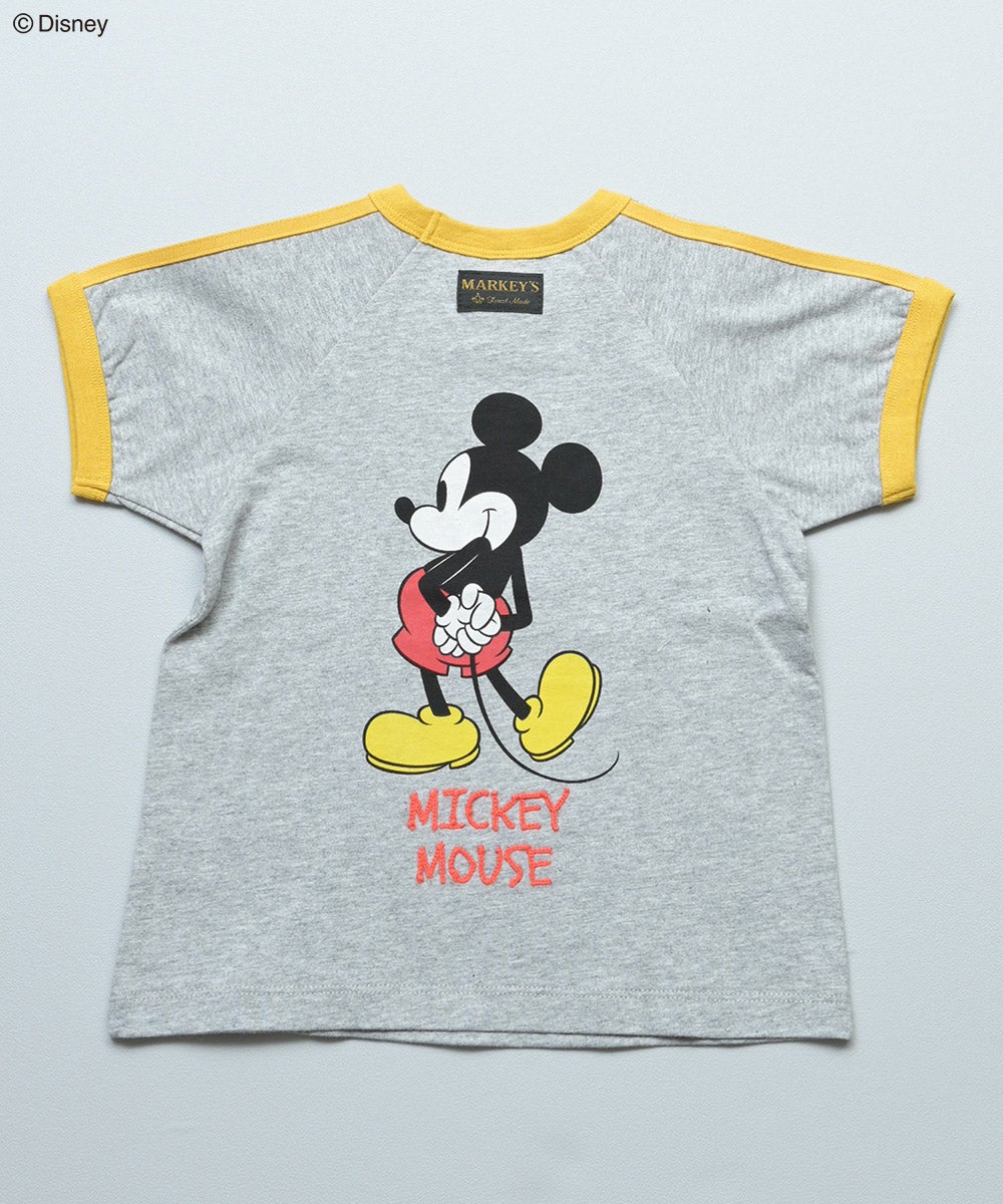 【おみっきー】2台 別注】【親子お揃い】ミッキーマウス ラグランラインTシャツ/大人